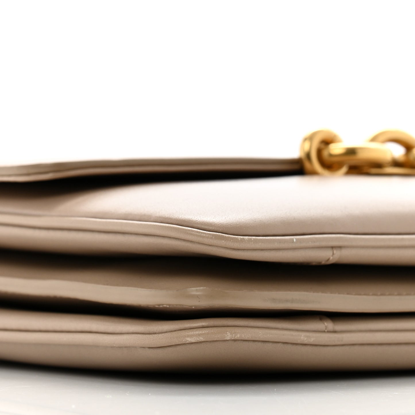 Smooth Calfskin Le Maillon Satchel Dark Beige