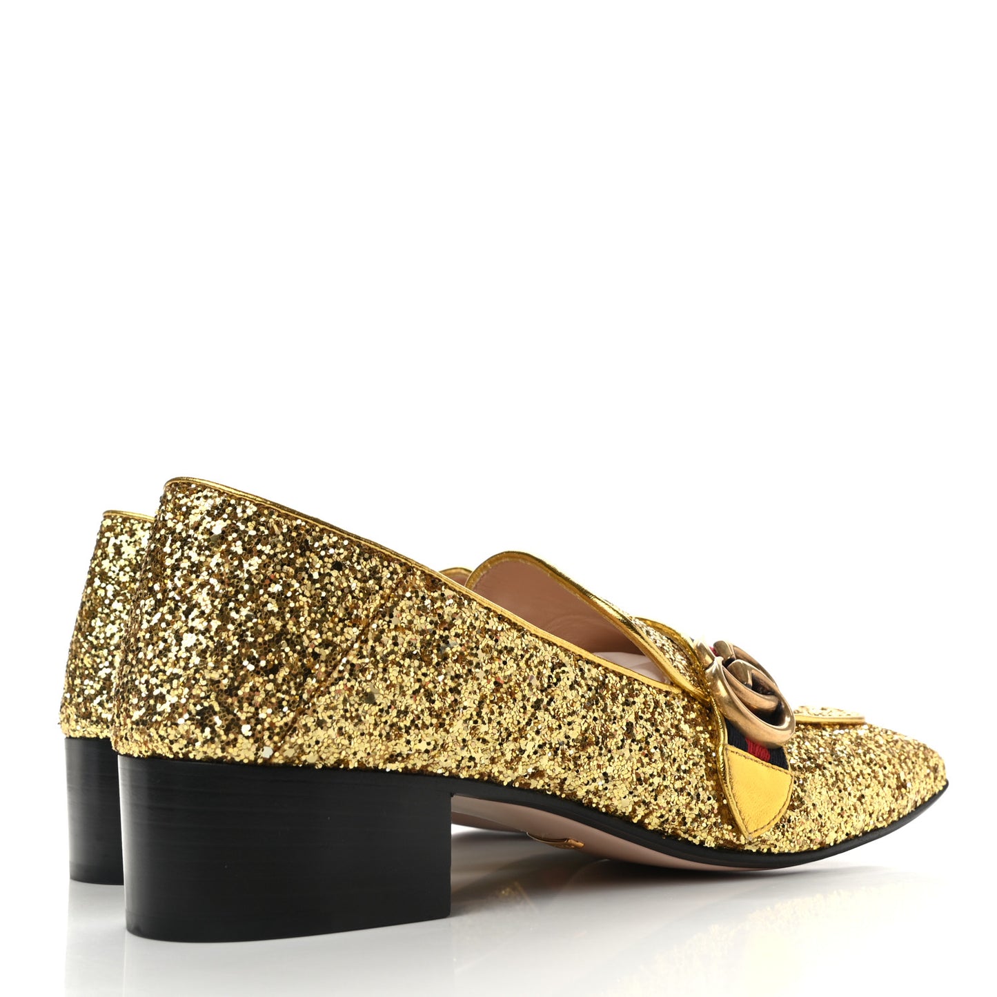 Glitter Web Peyton Loafers 41 Gold