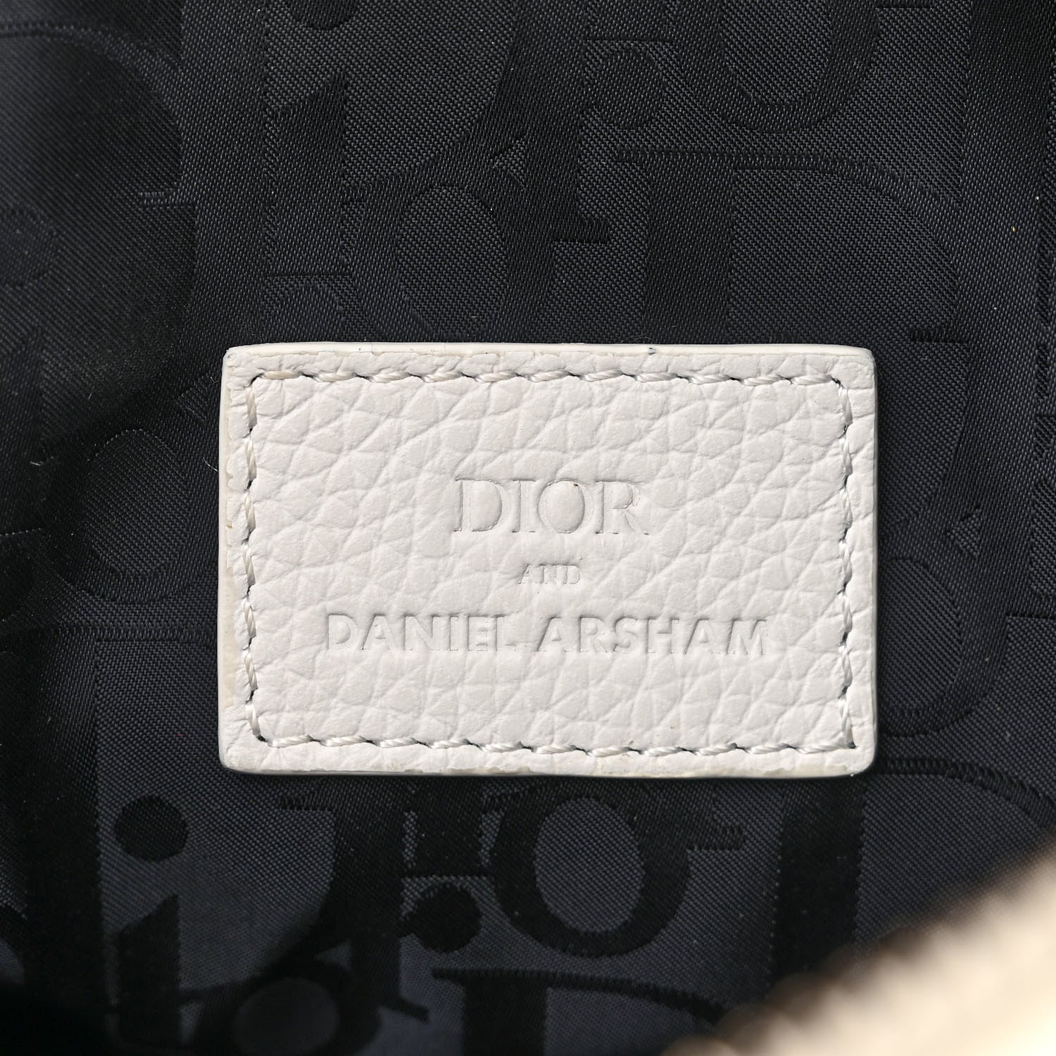 Christian Dior X Daniel Arsham Grained Calfskin Newspaper Print Saddle Bag White 6 of 13