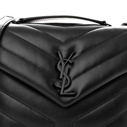 Saint Laurent Calfskin Y Quilted Monogram Monochrome Small Loulou Chain Satchel Black 8 of 10