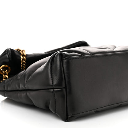 Saint Laurent Lambskin Quilted Small Loulou Puffer Monogram Chain Satchel Black 9 of 10