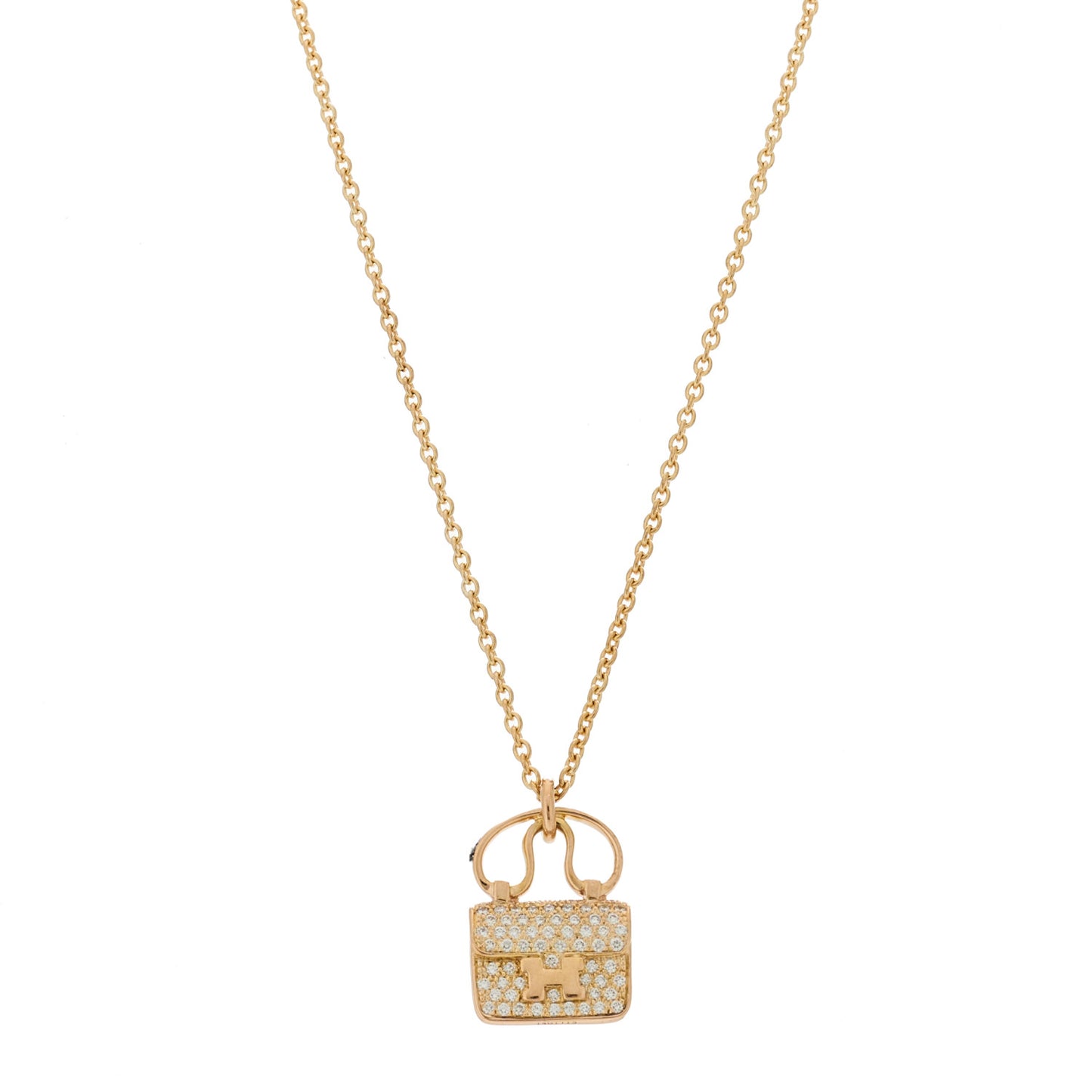 18K Rose Gold Diamond Constance Amulette Pendant Necklace