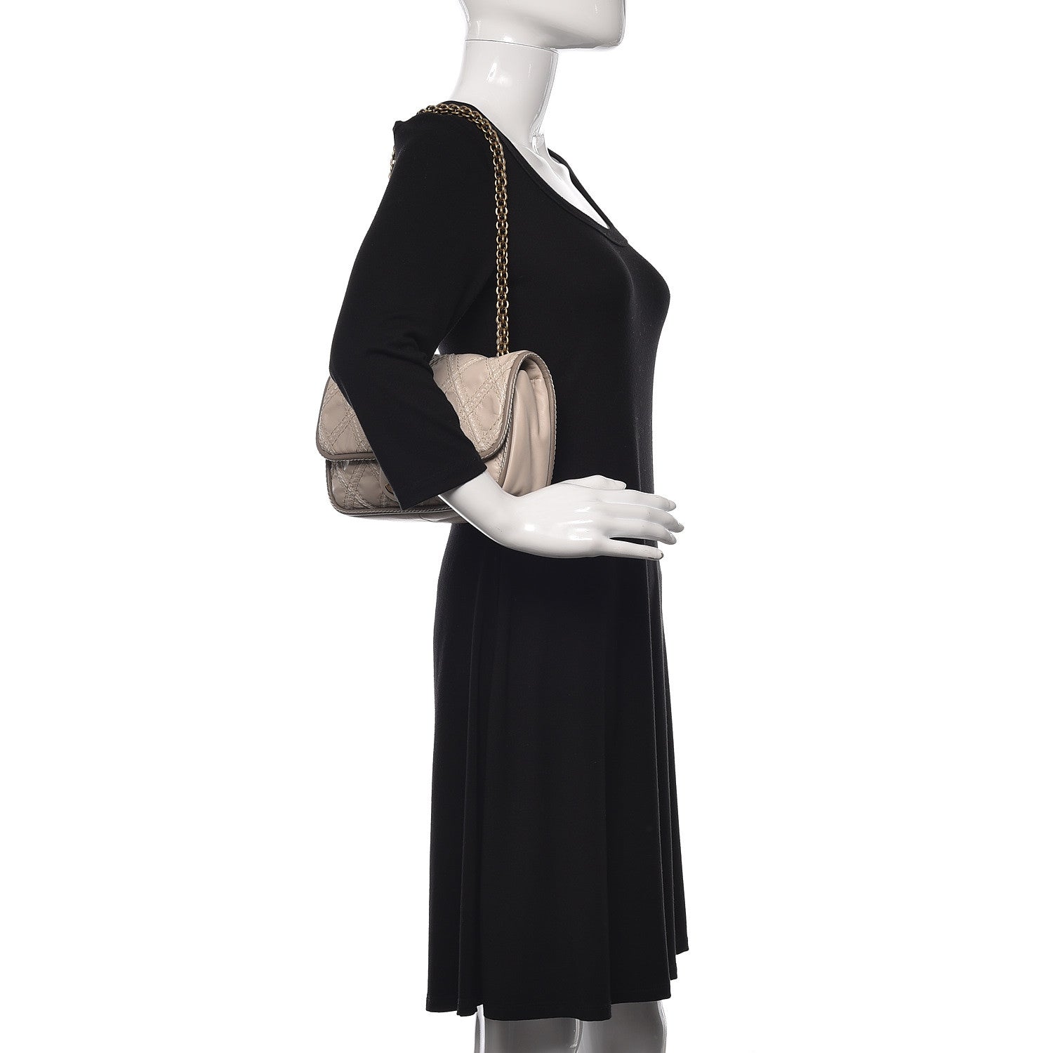 Chanel Calfskin Stitch Triptych Flap Beige 2 of 11