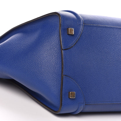 Celine Drummed Calfskin Mini Luggage Indigo 5 of 12