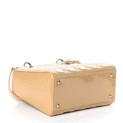Christian Dior Patent Cannage Medium Lady Dior Beige 4 of 8