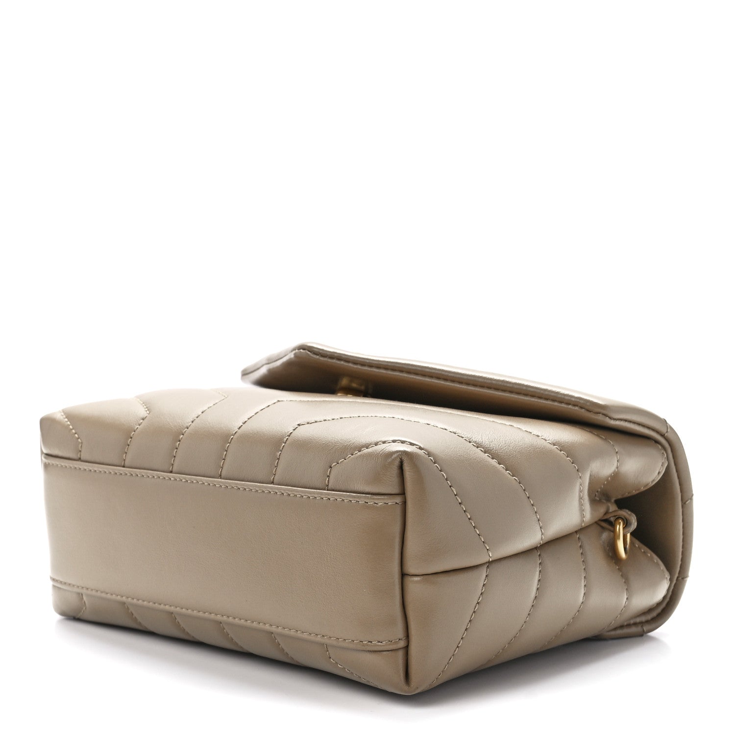 Saint Laurent Calfskin Y Quilted Monogram Toy Loulou Crossbody Bag Dark Beige 10 of 12