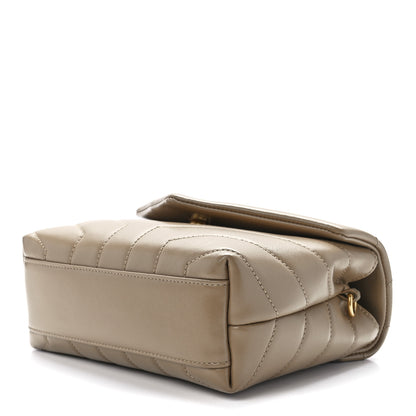 Saint Laurent Calfskin Y Quilted Monogram Toy Loulou Crossbody Bag Dark Beige 10 of 12