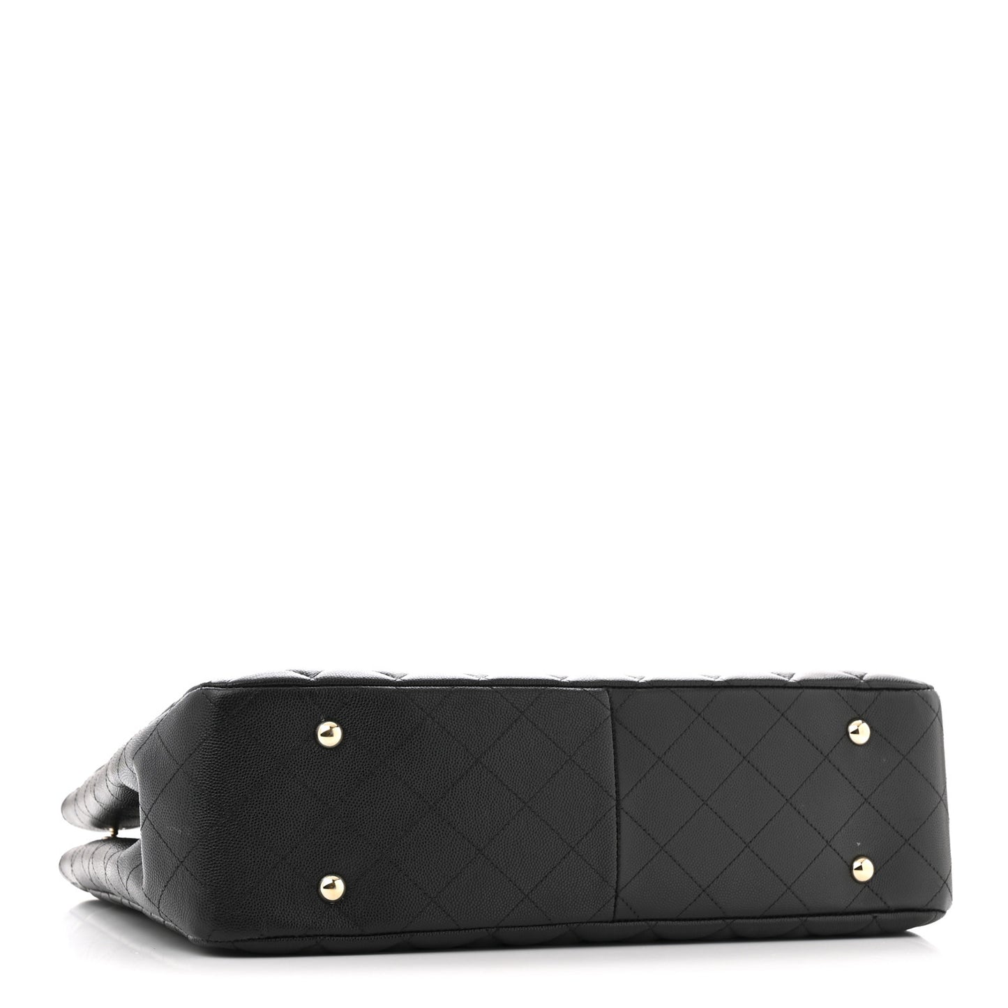 Caviar Quilted Large Shopping Tote Black