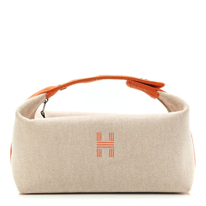 Hermes Canvas Small Bride-A-Brac Pouch Natural Orange 1 of 7