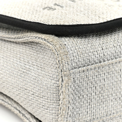 Chanel Woven Straw Raffia Small Deauville Messenger Grey 10 of 13