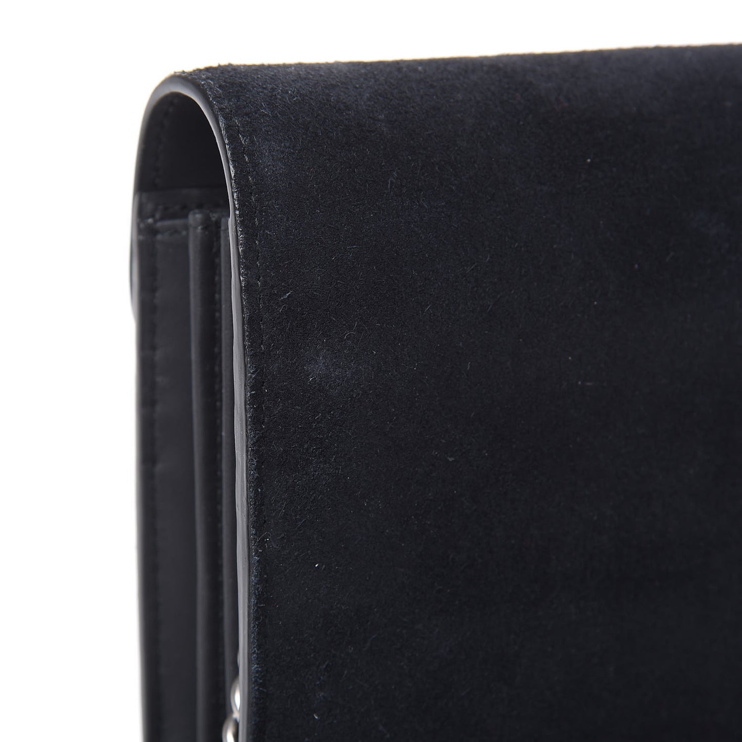 Suede Mini Dionysus Chain Wallet Black