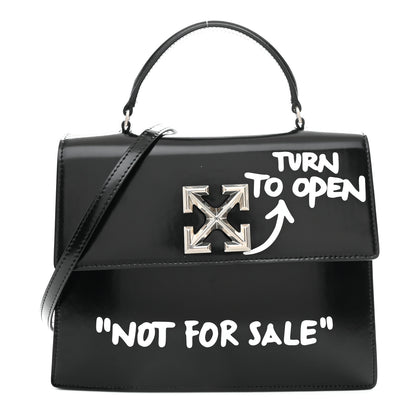 Off-White Calfskin Jitney 2.8 Not For Sale Top Handle Bag Black White 1 of 20