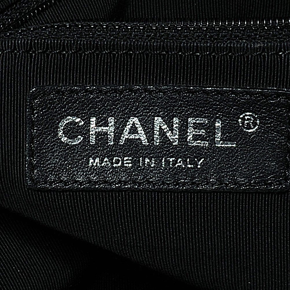 Chanel Calfskin CC Chevron Boston Black 3 of 8