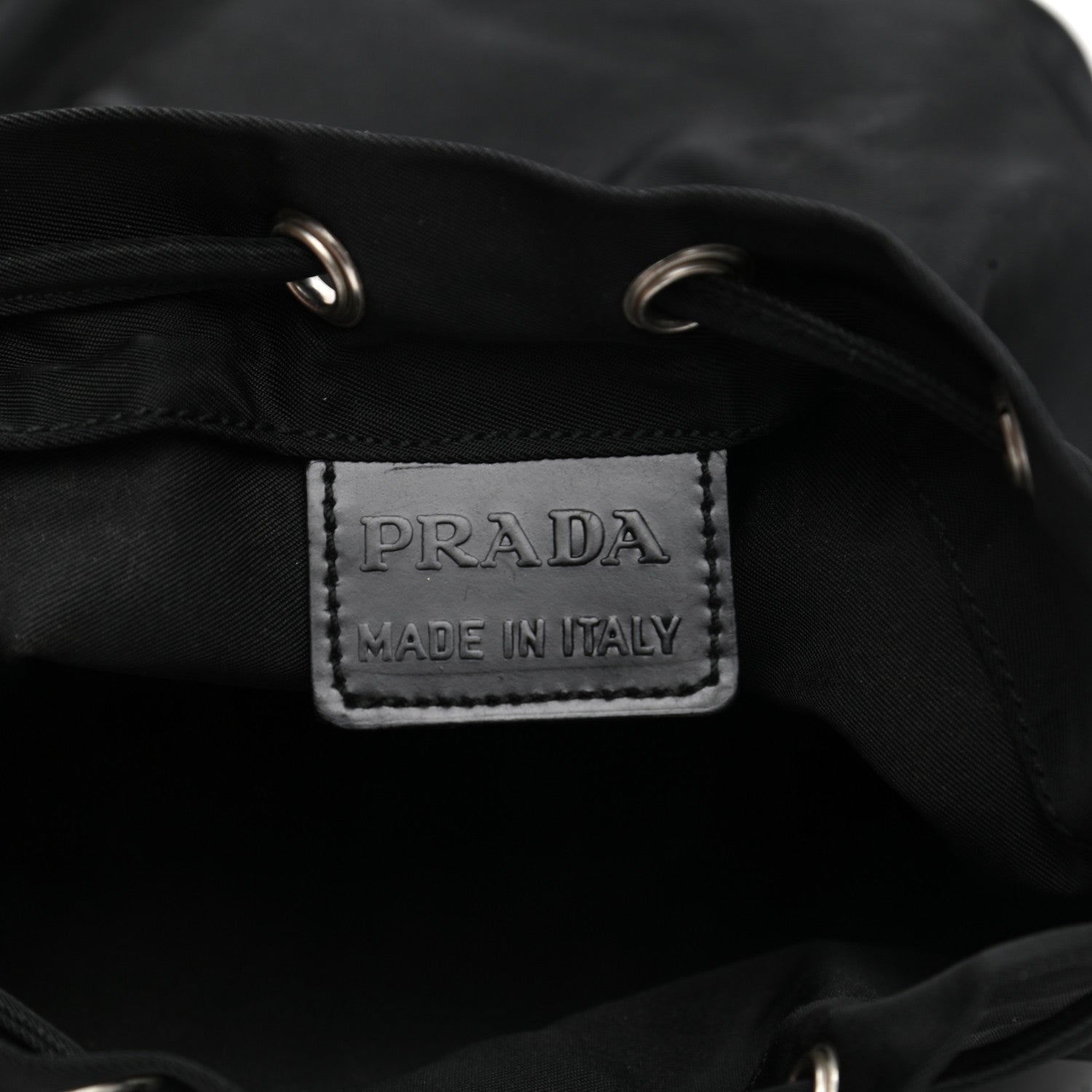 Prada Saffiano Tessuto Nylon Vela Bucket Wristlet Black 6 of 7