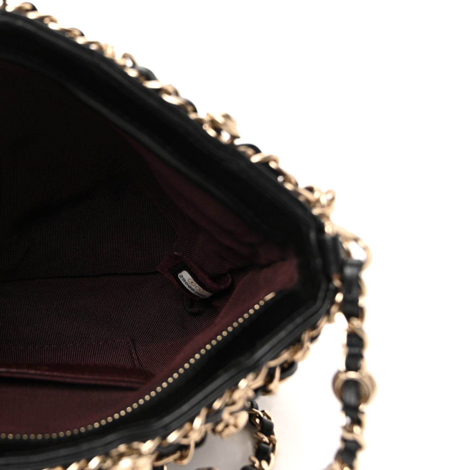 Chanel Lambskin Chain Frame Medallion Shoulder Bag Black 1815051