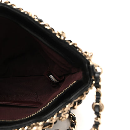 Chanel Lambskin Chain Frame Medallion Shoulder Bag Black 5 of 10