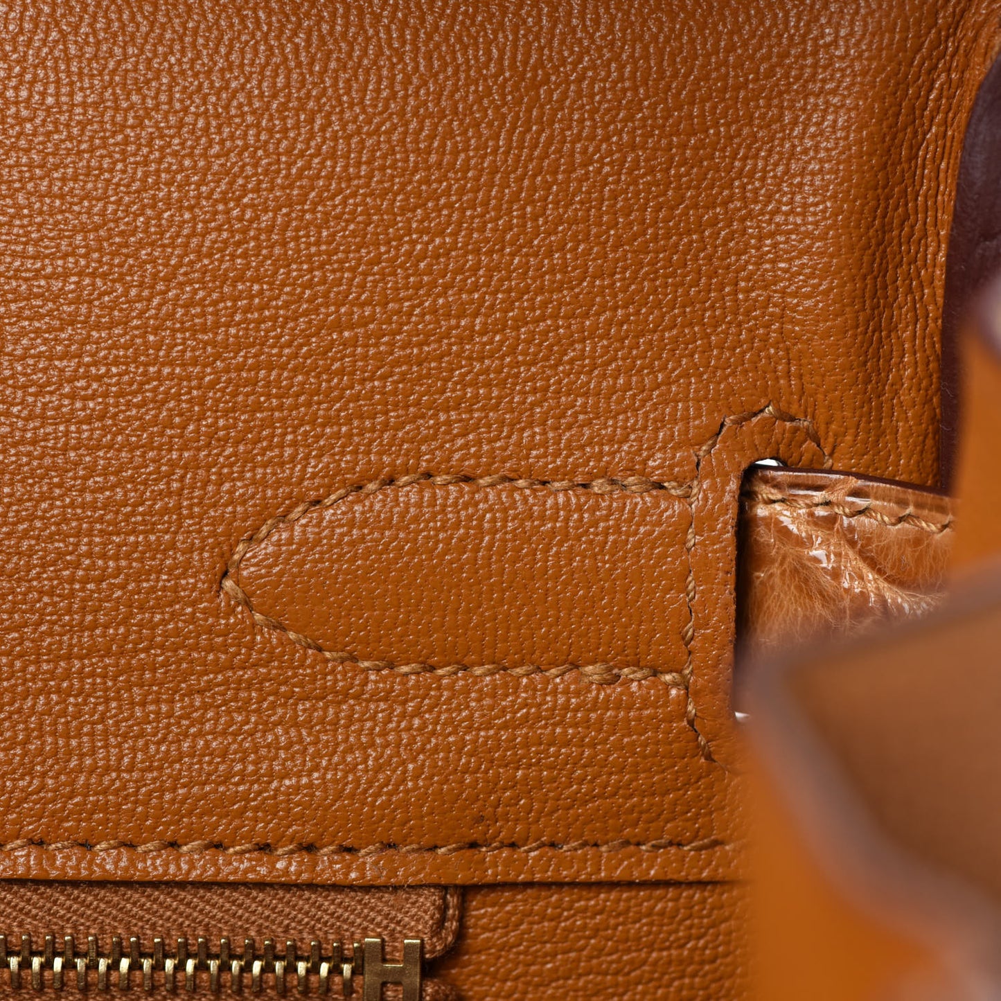 Togo Shiny Niloticus Crocodile Birkin Touch 30 Caramel Tabac Camel