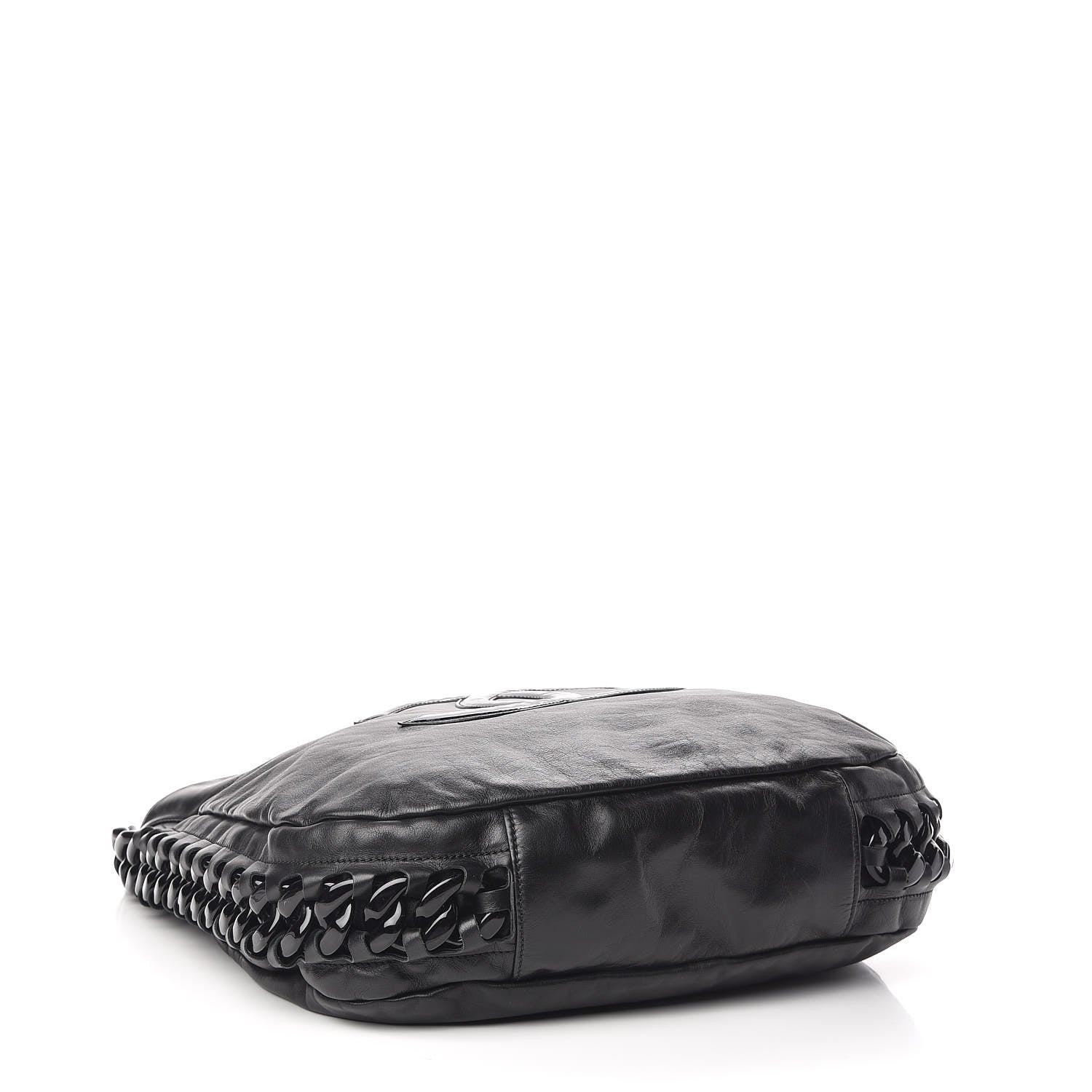 Chanel Calfskin Modern Chain Rhodoid Hobo Black 4 of 10