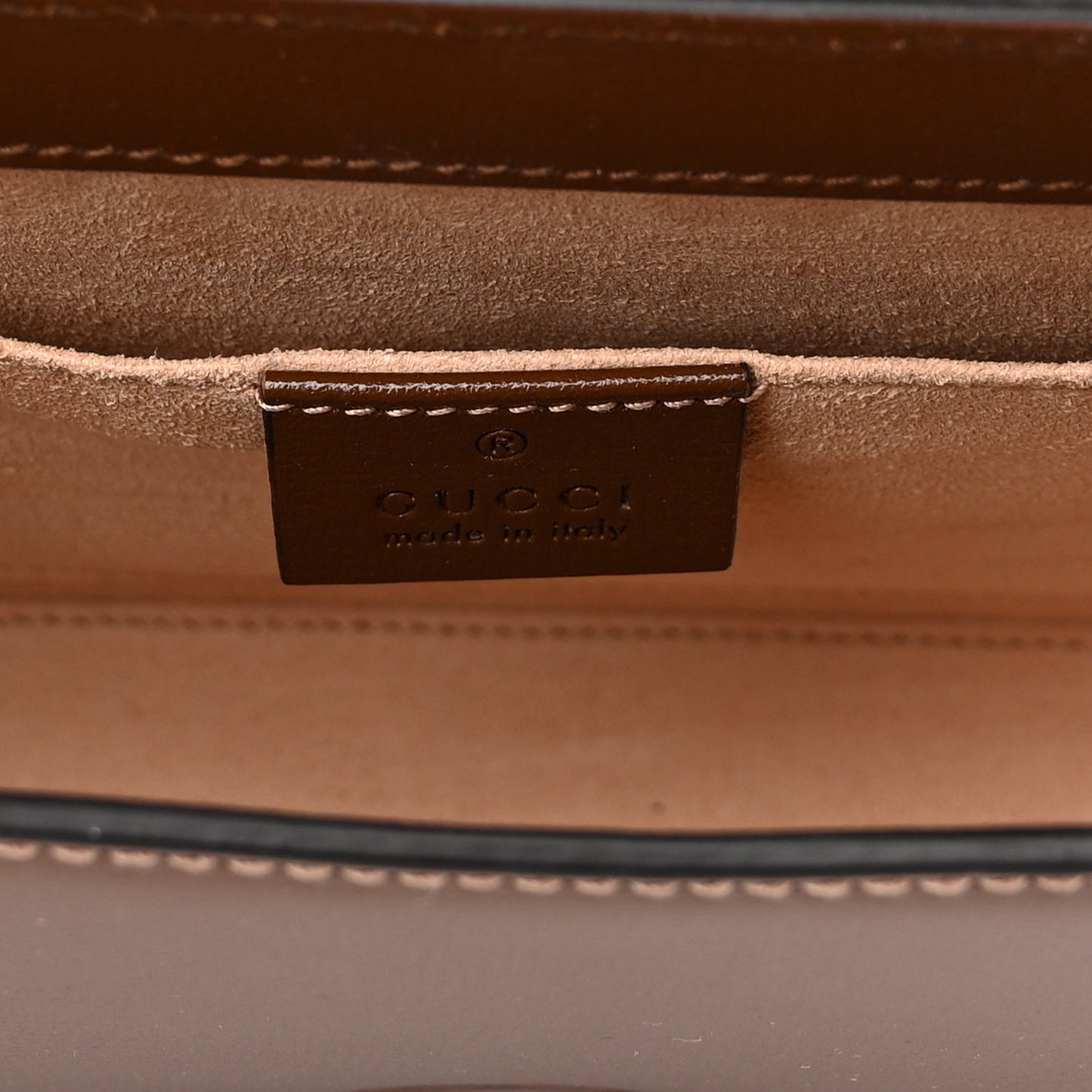 GG Supreme Monogram Script Logo Heart Crossbody Bag Beige Brown