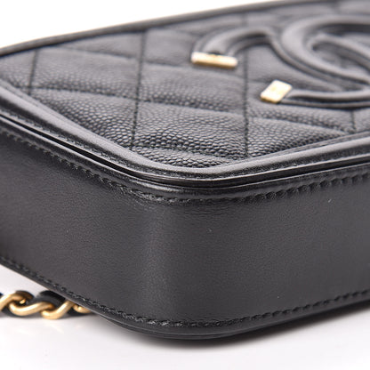Chanel Caviar Quilted CC Filigree Clutch With Chain Black 8 of 14