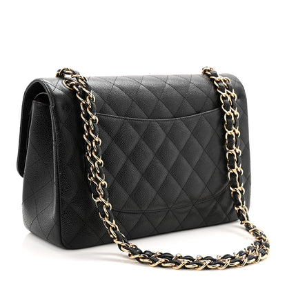 Chanel Caviar Quilted Jumbo Double Flap Black 3 of 10