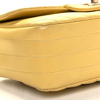 Chanel Lambskin Chevron Quilted Mini Rectangular Flap Yellow 7 of 9