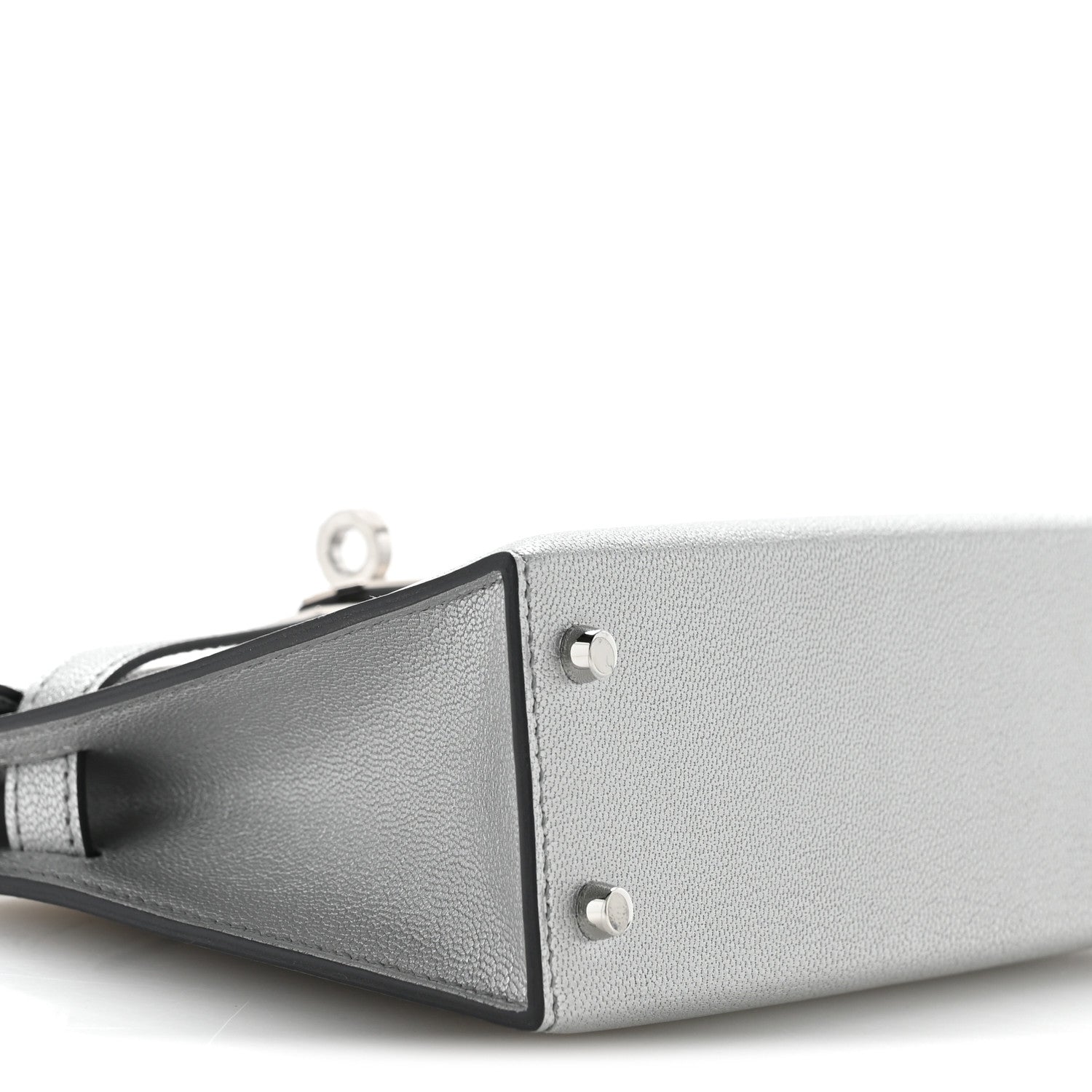 Hermes Metallic Chevre Chamkilight Mini Kelly Sellier 20 Argent