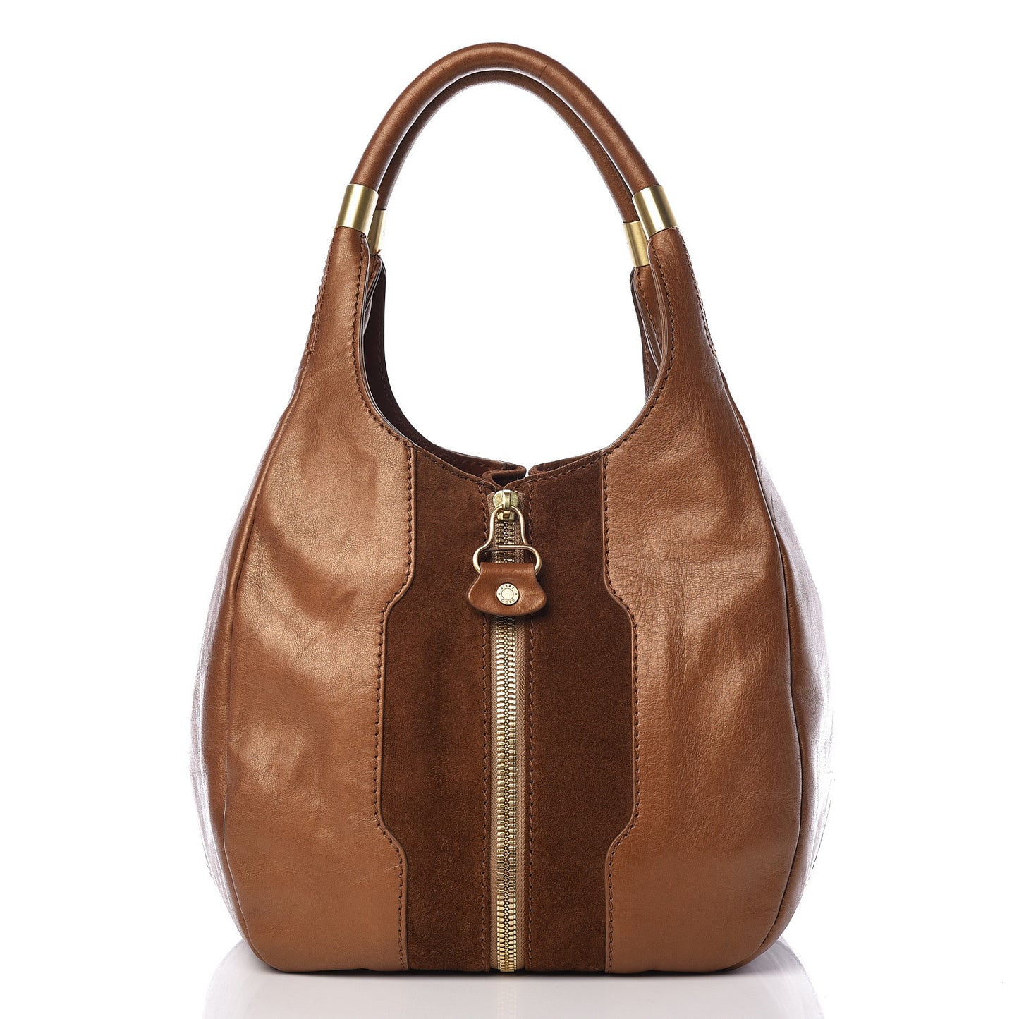 Calfskin Suede Mandah Shoulder Bag Brown
