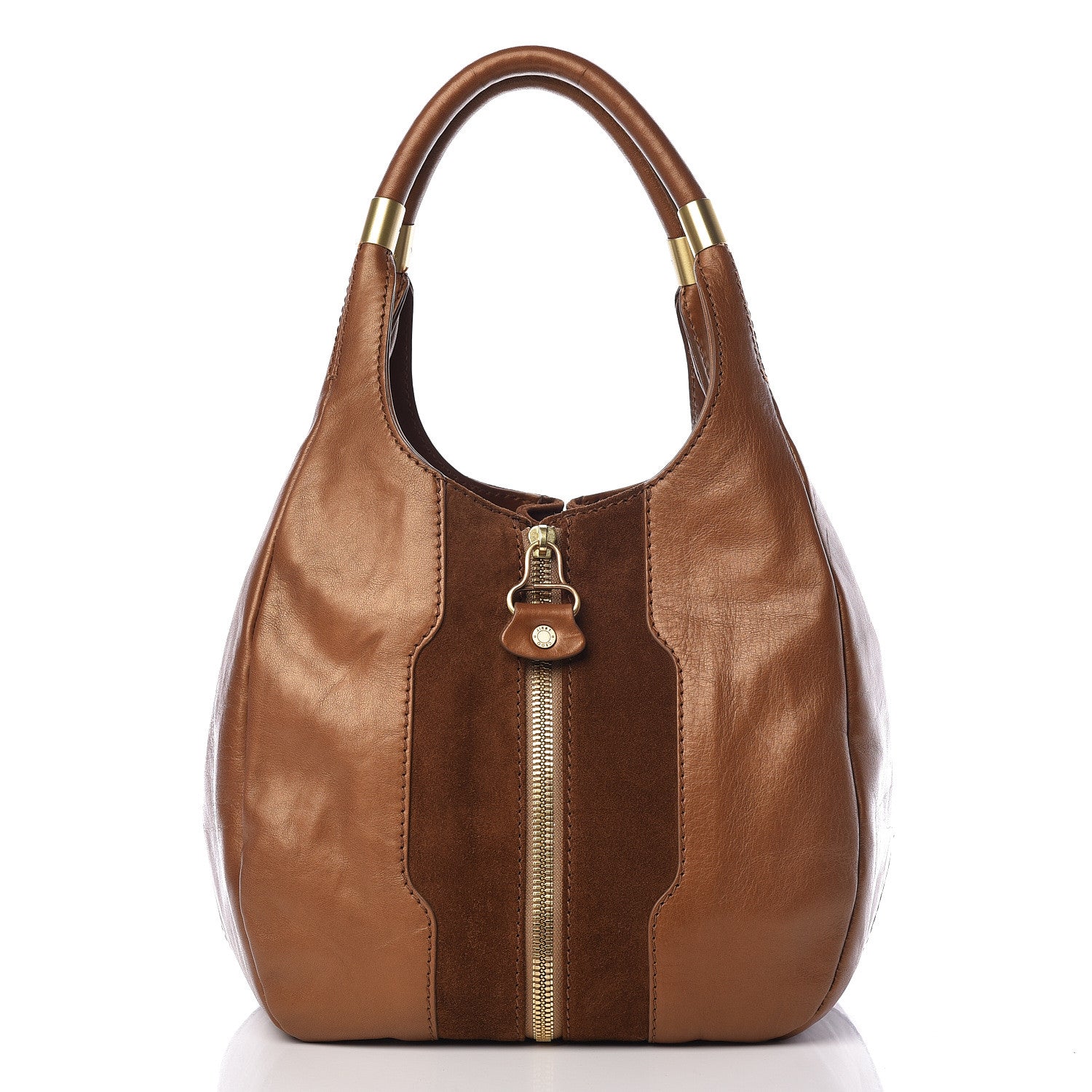 Jimmy Choo Calfskin Suede Mandah Shoulder Bag Brown 1 of 13