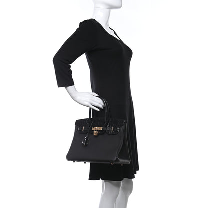 Hermes Togo Shiny Niloticus Crocodile Birkin Touch 30 Black 2 of 11