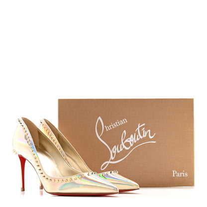 Christian Louboutin Metallic Patent Psychic Anjalina 85 Pumps 36 Platine 10 of 10