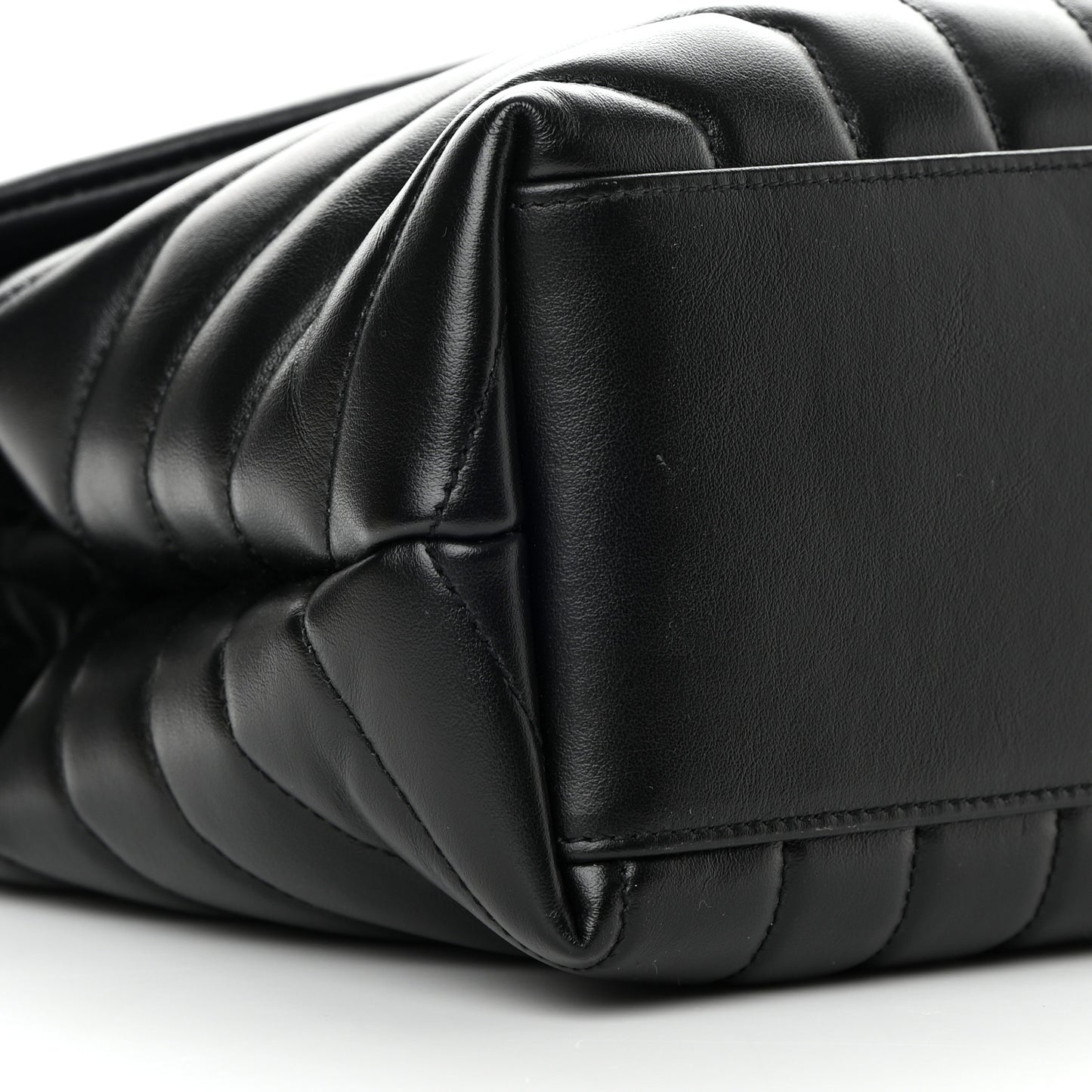 Calfskin Y Quilted Monogram Monochrome Medium Loulou Chain Satchel Black
