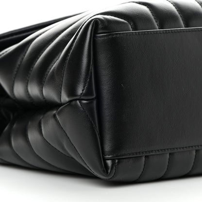 Saint Laurent Calfskin Y Quilted Monogram Monochrome Medium Loulou Chain Satchel Black 9 of 13