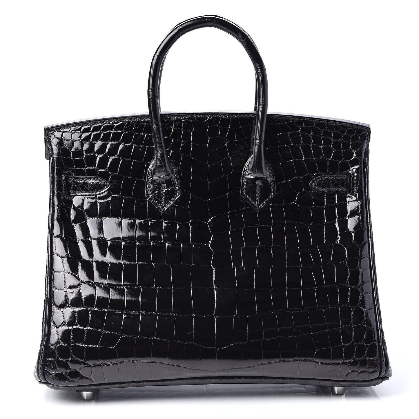 Shiny Niloticus Crocodile Birkin 25 Black