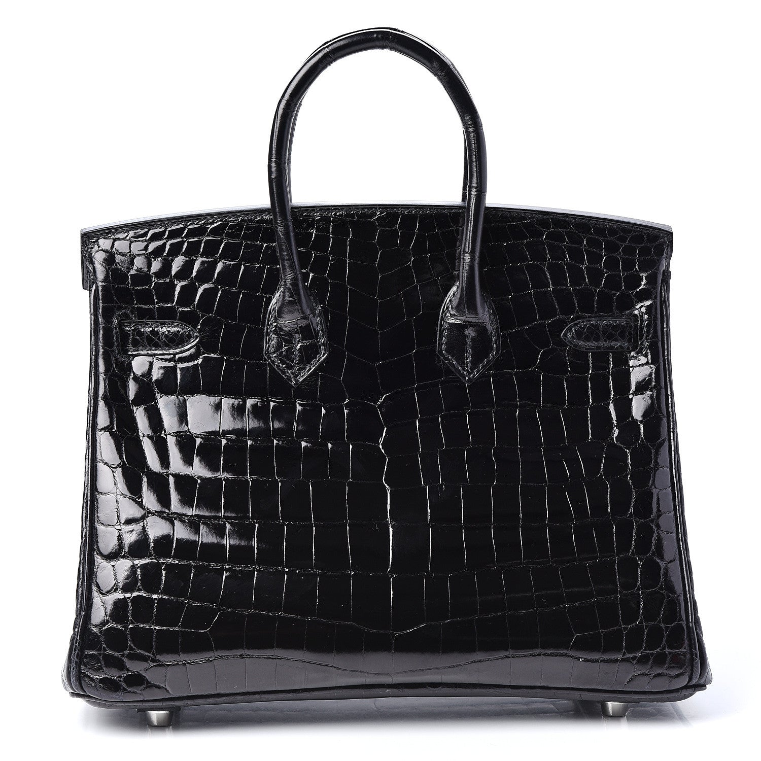 Hermes Shiny Niloticus Crocodile Birkin 25 Black 4 of 36