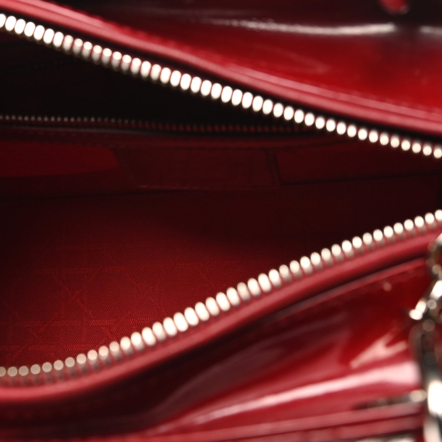 Patent Cannage Medium Lady Dior Red
