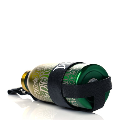 Christian Dior X SHAWN STUSSY Stainless Steel Grained Calfskin Aqua Bottle With Strap Multicolor Green Black 3 of 7