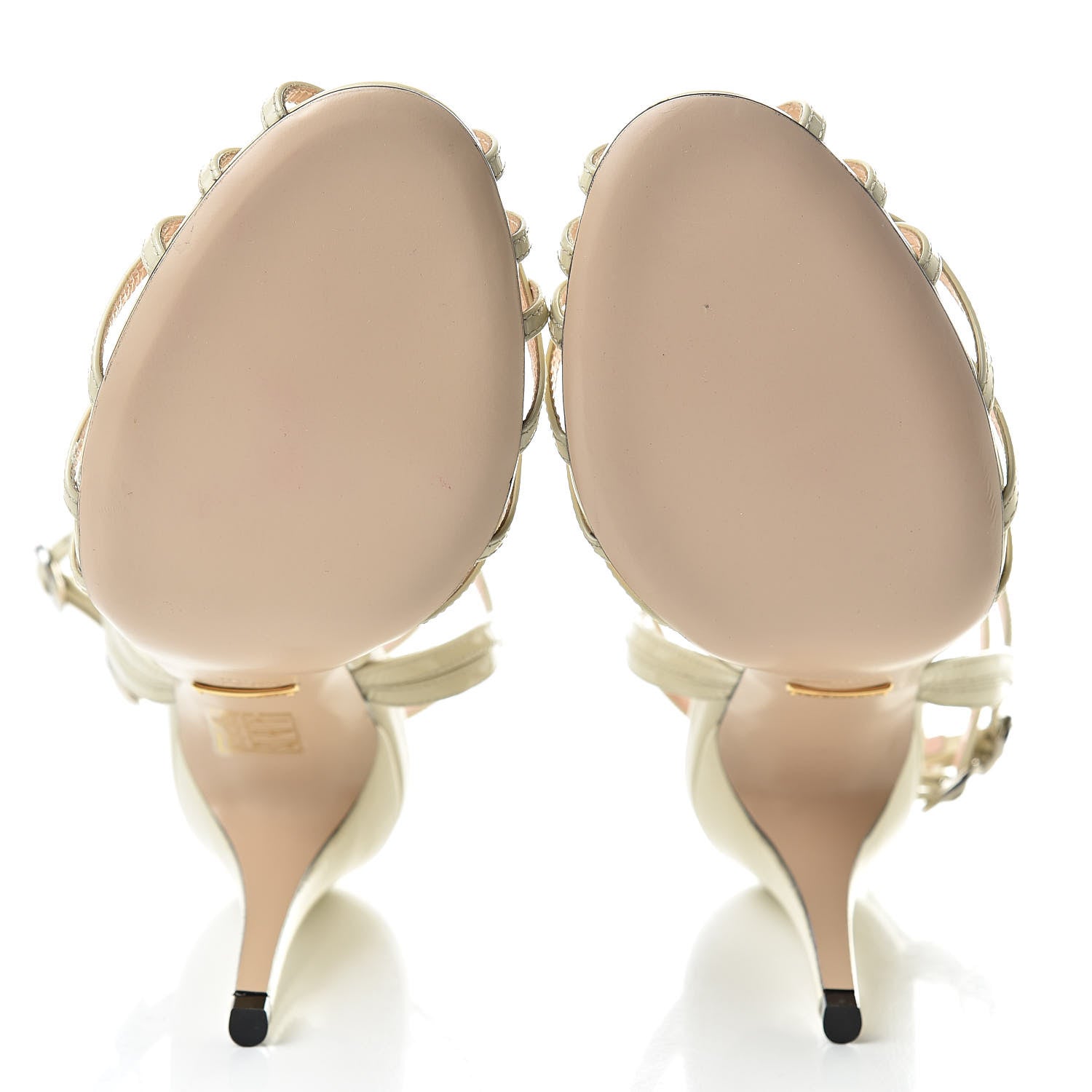 Gucci Vernice Crystal Sandals 39 Vintage White 5 of 9