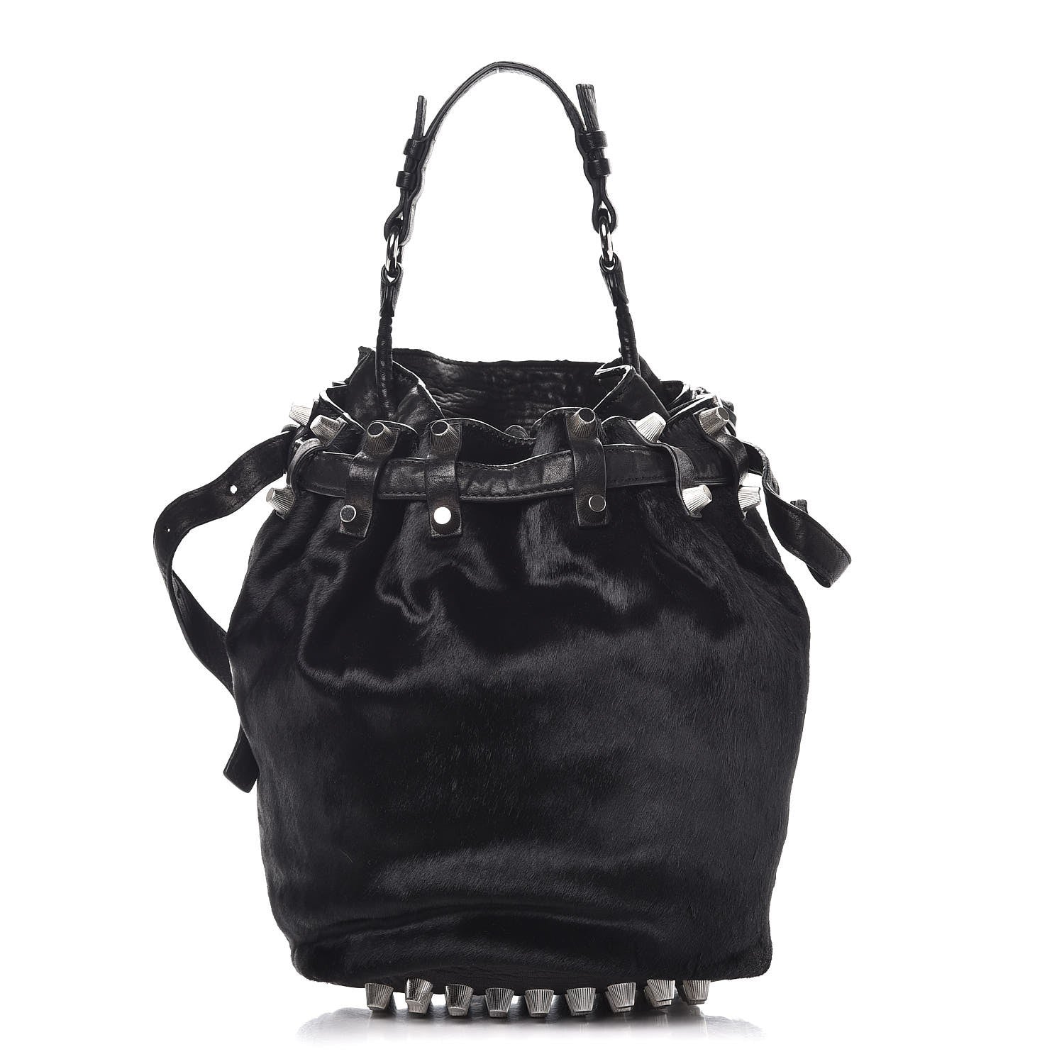 Alexander Wang Pony Hair Diego Bucket Bag Black with Nickel Hardware 1 of 11