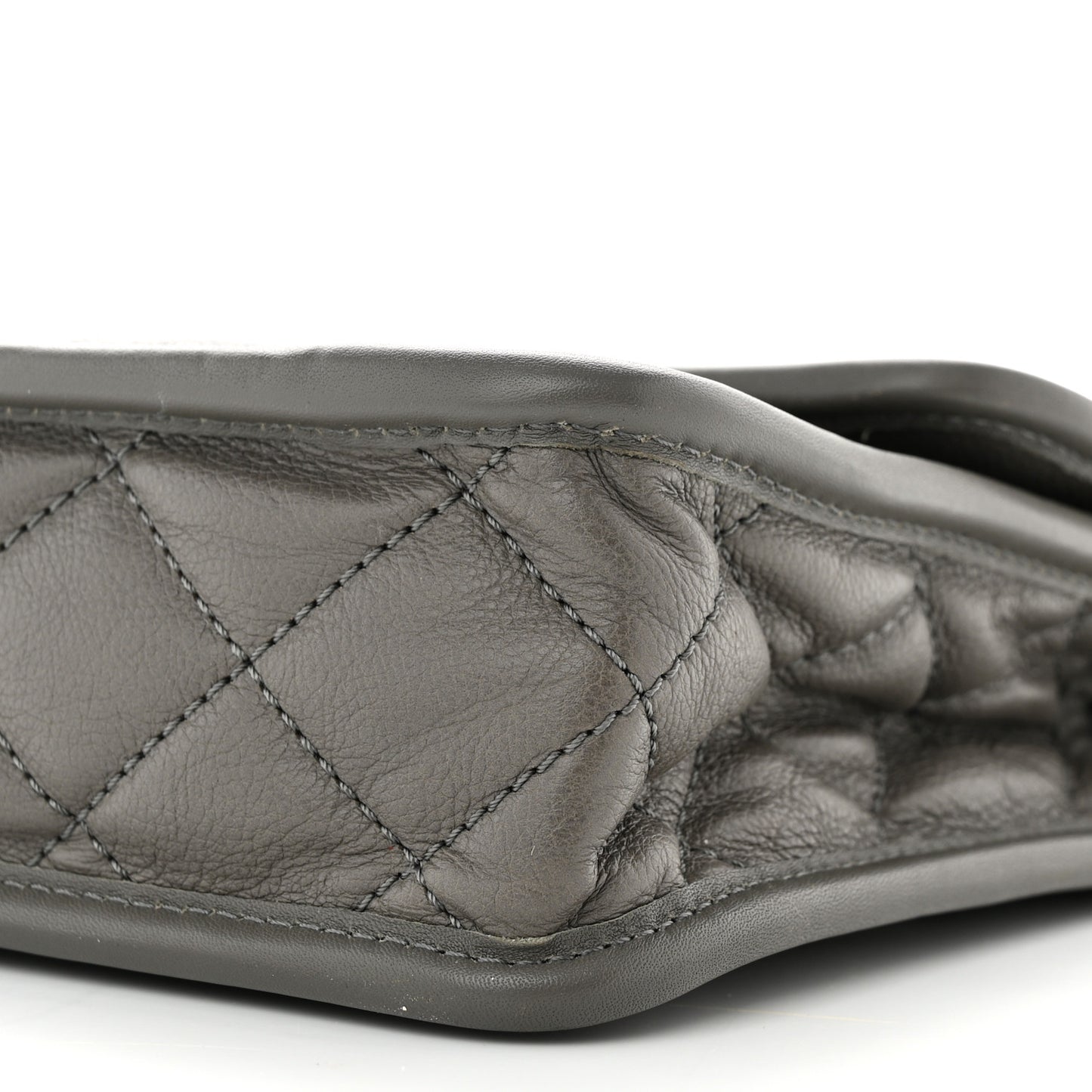 Caviar Quilted Medium French Riviera Flap Grey