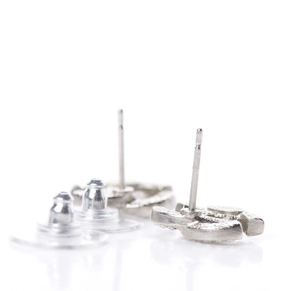 Chanel Crystal Timeless CC Earrings Silver 3 of 4