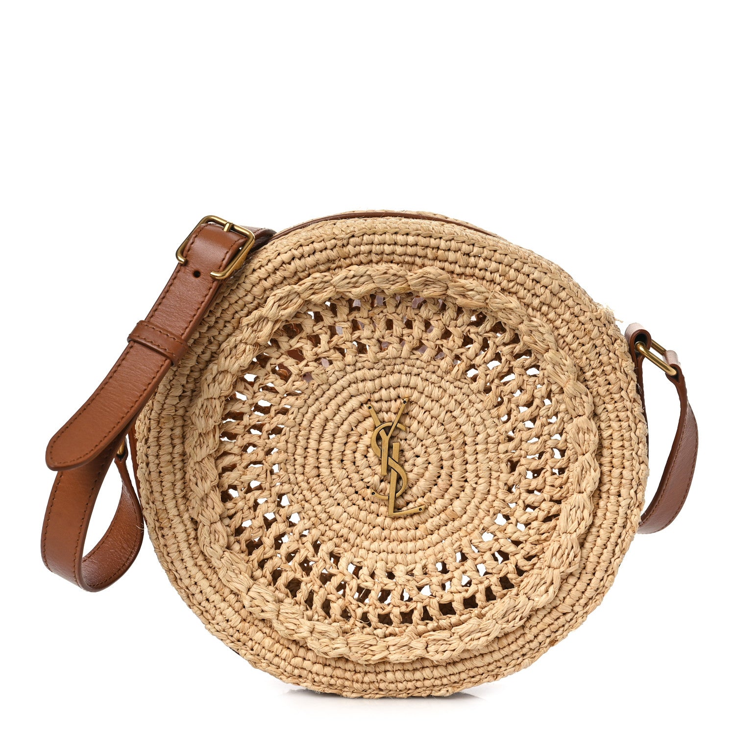Saint Laurent Raffia Sac Round Naturel 2 of 8