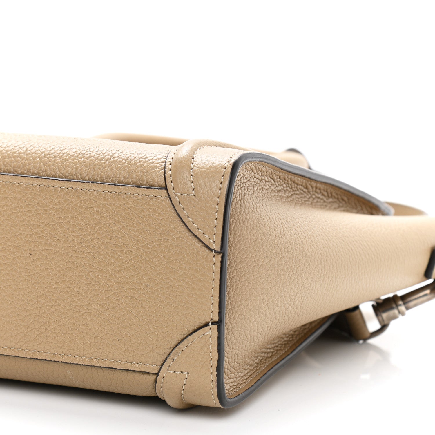 Celine Drummed Calfskin Nano Luggage Dune 10 of 10