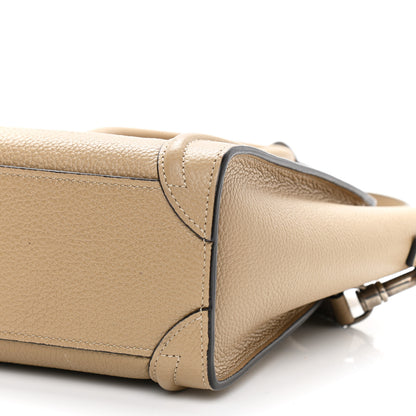 Celine Drummed Calfskin Nano Luggage Dune 10 of 10