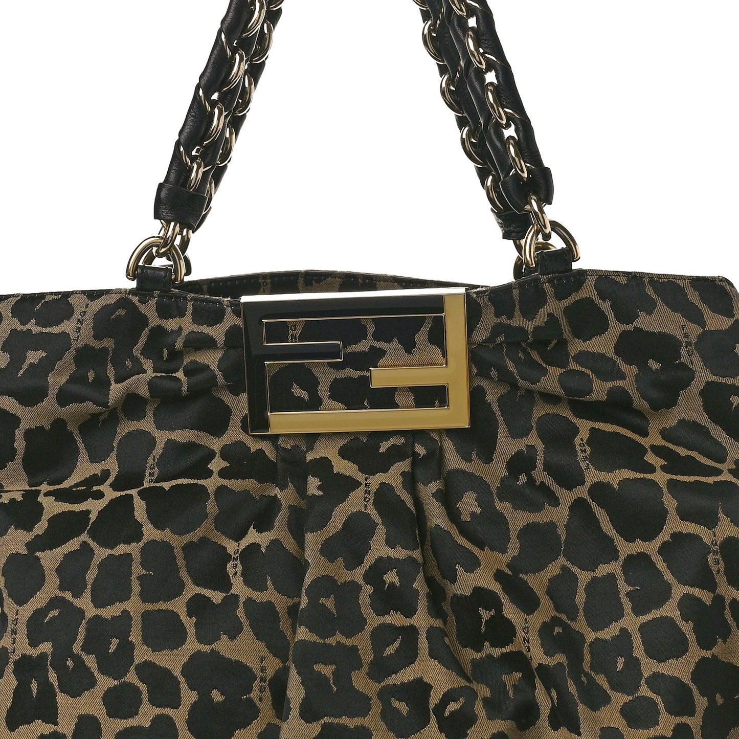 Jacquard Leopard Print Mia Tote Taupe Black