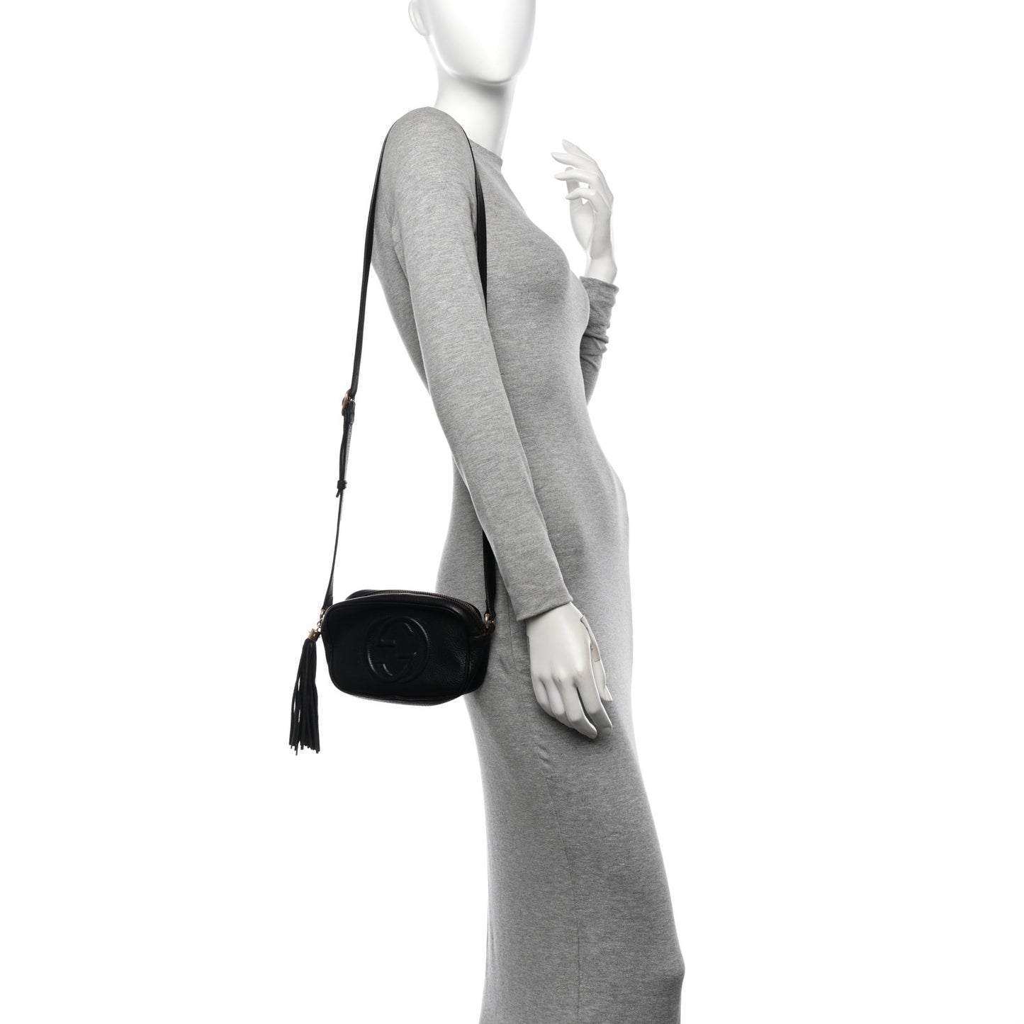 Pebbled Calfskin Mini Soho Disco Bag Black