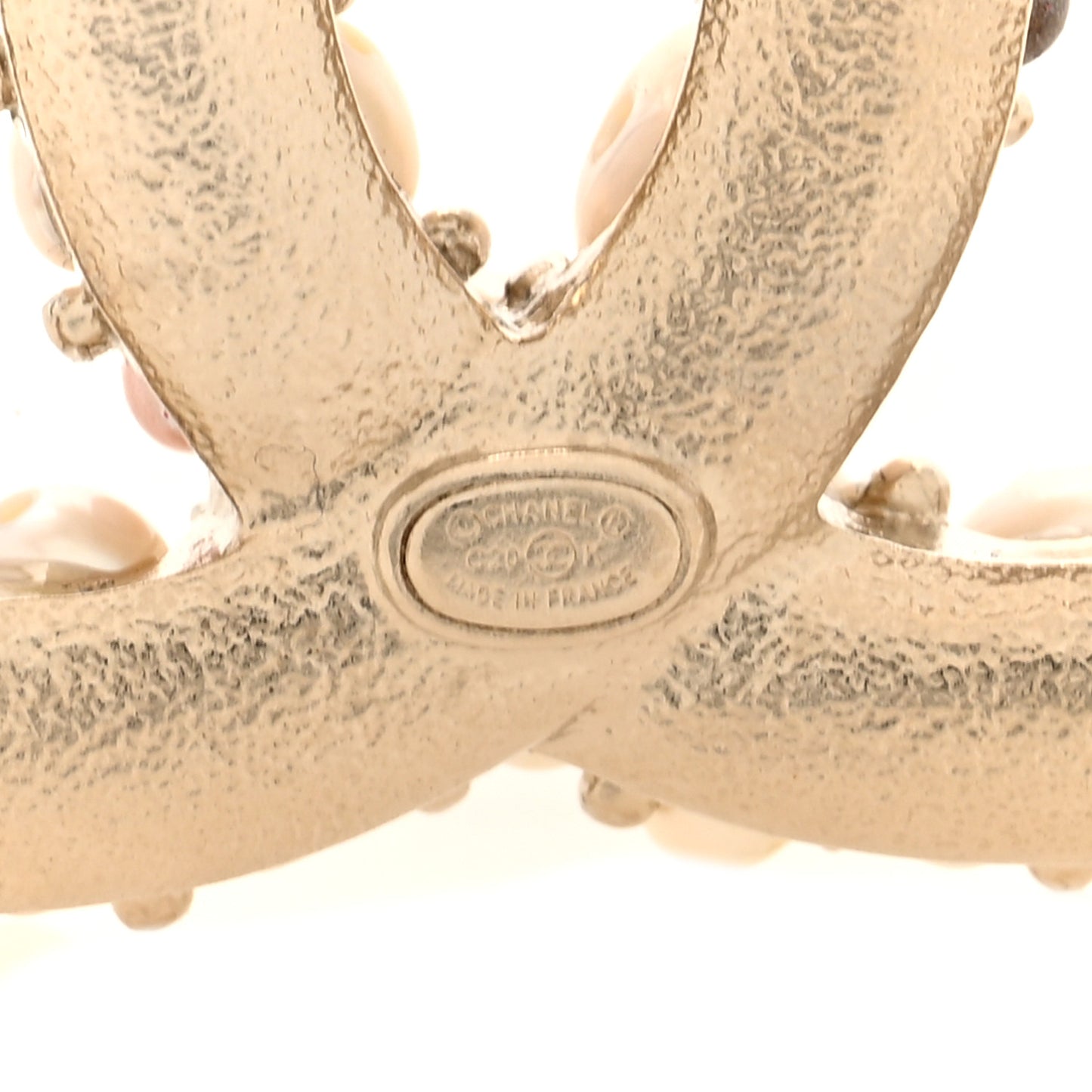 Pearl Crystal Mini CC Charms Brooch Light Gold Pink