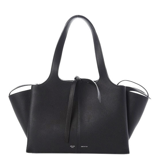 Baby Grained Calfskin Small Tri-Fold Bag Black