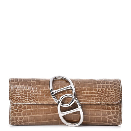Hermes Niloticus Crocodile Egee Clutch Ficelle 1 of 15