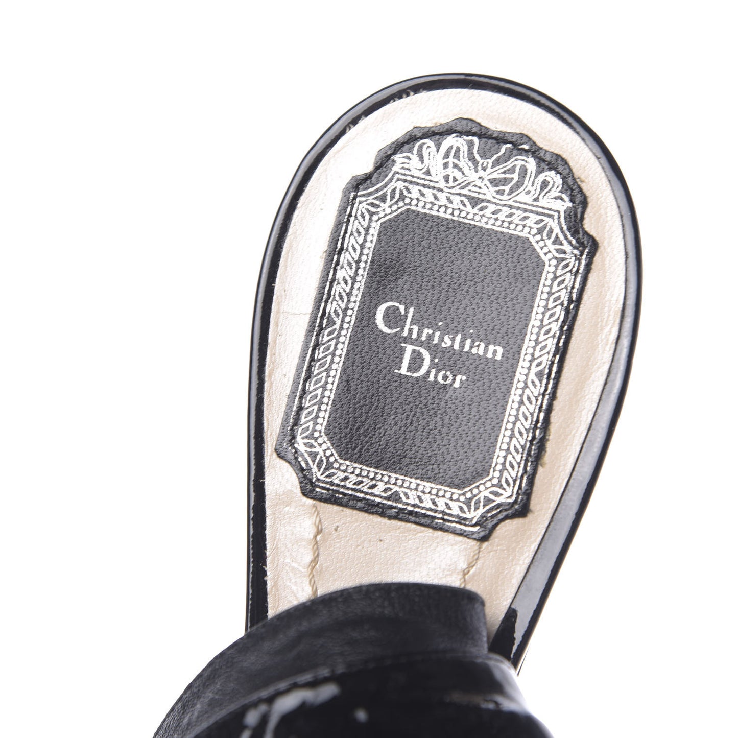 Patent Ankle Wrap Flats 37 Black